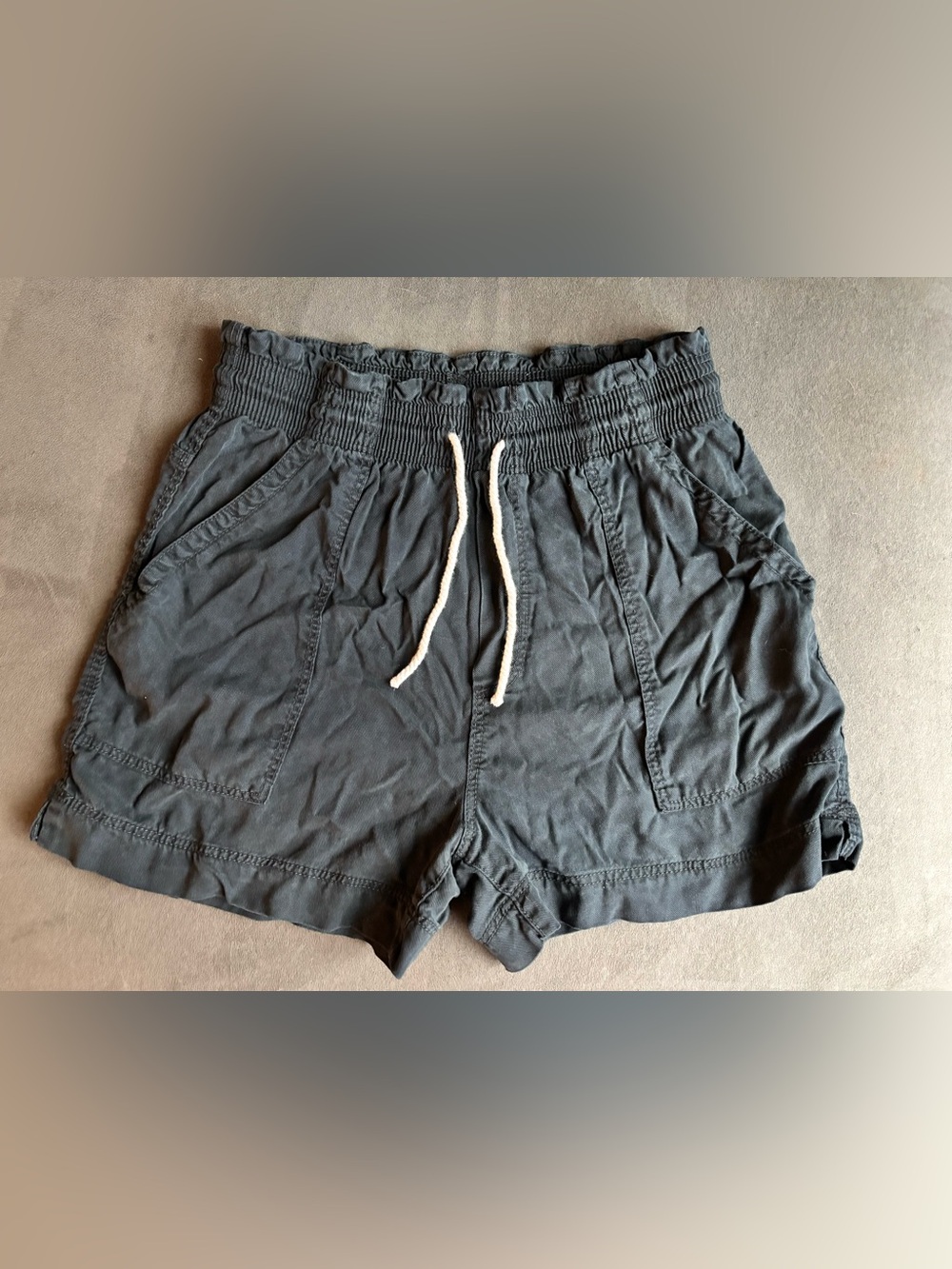 Dark Gray Drawstring womans Shorts